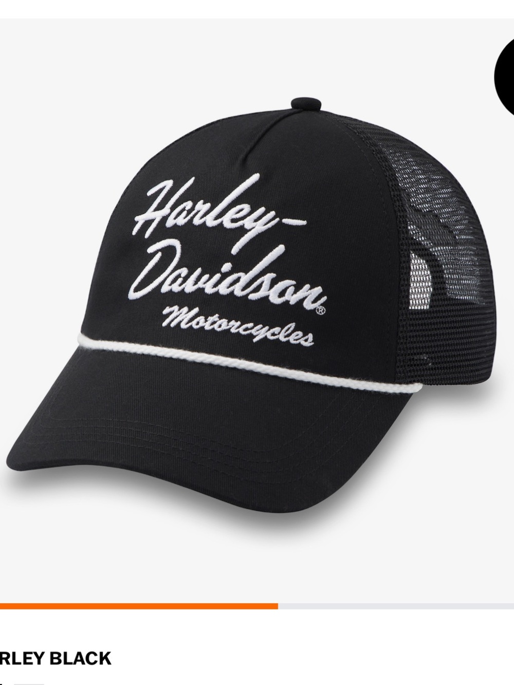 Harley-Davidson Black and White Mesh Back hat